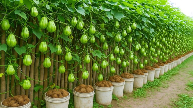 Diese geniale Technik verwandelt alte Kokosnüsse in eine Chayote-Oase … entdecke wie!